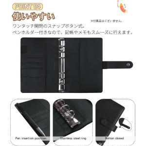 家計管理ポーチ バインダー式 PUレザー リフ...の詳細画像5