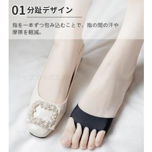 インナーソックス 5本指パッド付 サンダル靴下...の詳細画像2
