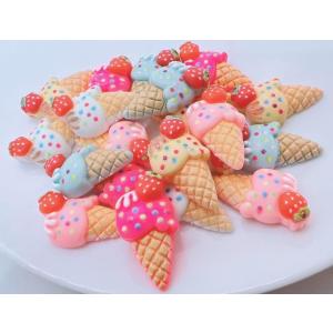 いちごアイス20個 デコパーツ プラパーツ カラ...の商品画像