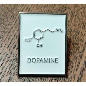 【ピンバッジ】化学分子(3)DOPAMINE　ドパミン　脳科学　原子記号　送料無料