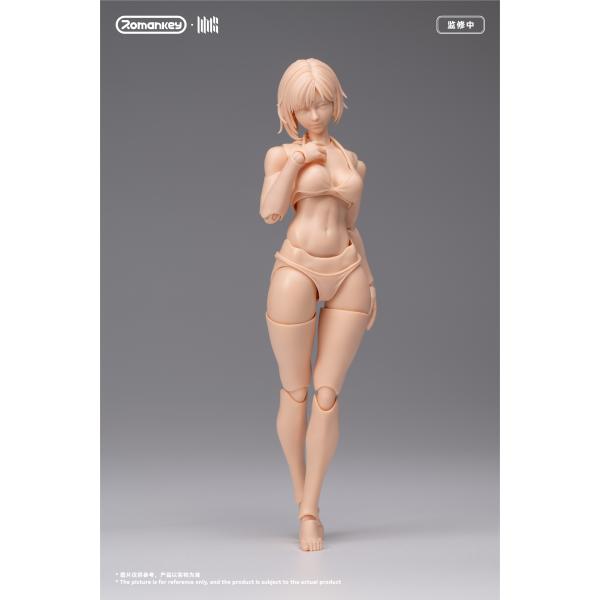 Romankey UMS004 1/12スケール 可動フィギュア女性素体 ミア(未塗装Ver.) 2...