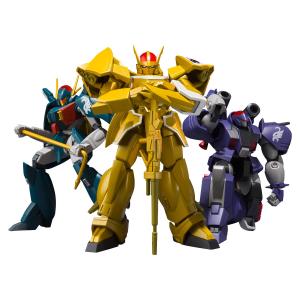 海洋堂 「蒼き流星SPTレイズナー」レイズナー&ザカール　セット 蒼き流星SPTレイズナー」の食玩プラモより、メッキ加工の