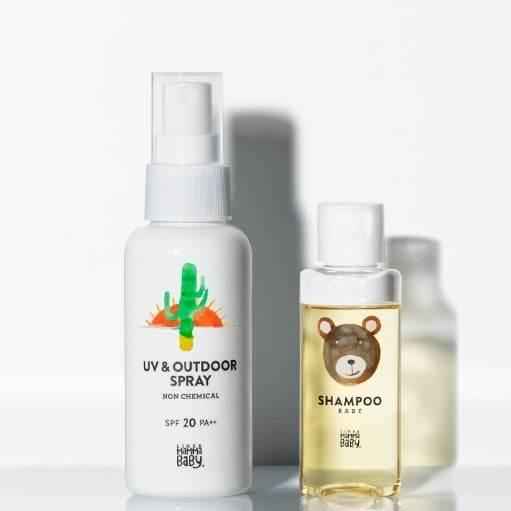 Mamma Baby ママベビー UV&amp;アウトドアスプレー＆シャンプーミニボトルセット 【UVケア ...