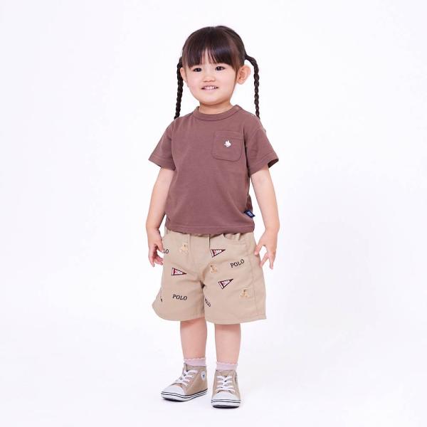 POLO BCS ロゴクマ総柄ハーフパンツ ベージュ×110cm  ベビーザらス限定