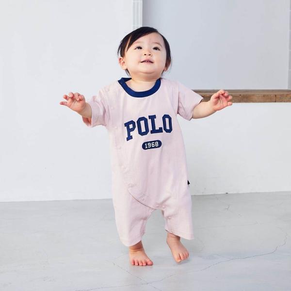 ベビーザらス限定 POLO BCS ロゴアップリケカバーオール(ピンク×80cm)