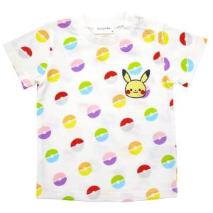 monpoke モンポケ 半袖Tシャツ 総柄 モンスターボール(ナチュラル×100cm)｜トイザらス・ベビーザらスヤフー店