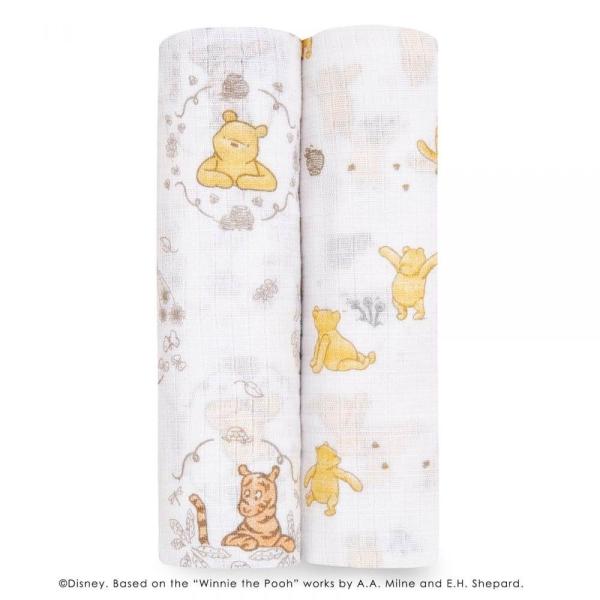エイデンアンドアネイ エッセンシャルズ DISNEY ウィニーフレンズ スワドル 2枚組(イエロー×...
