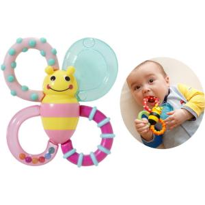 Sassy サッシー 歯固めラトル カミカミみつばち ピンク TYSA80779　生後3ヶ月から　ひ...
