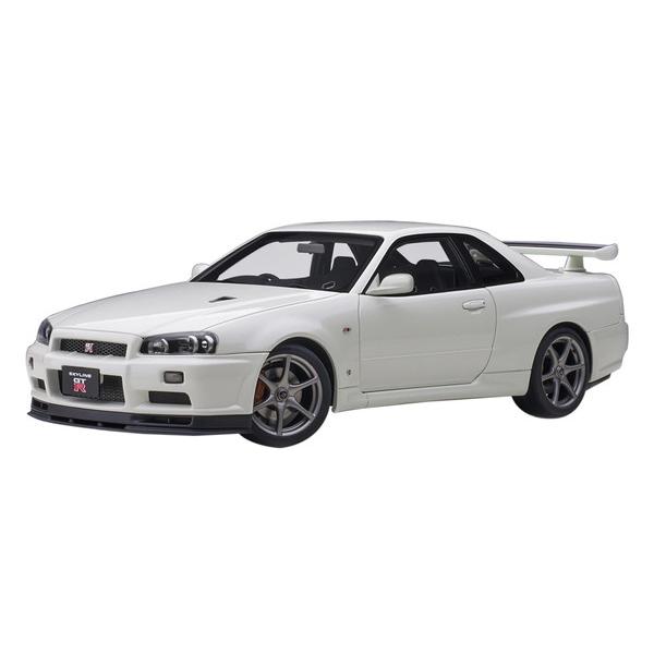 AUTOart 1/18 日産 スカイライン GT-R (R34) Vスペック II ホワイトパール...