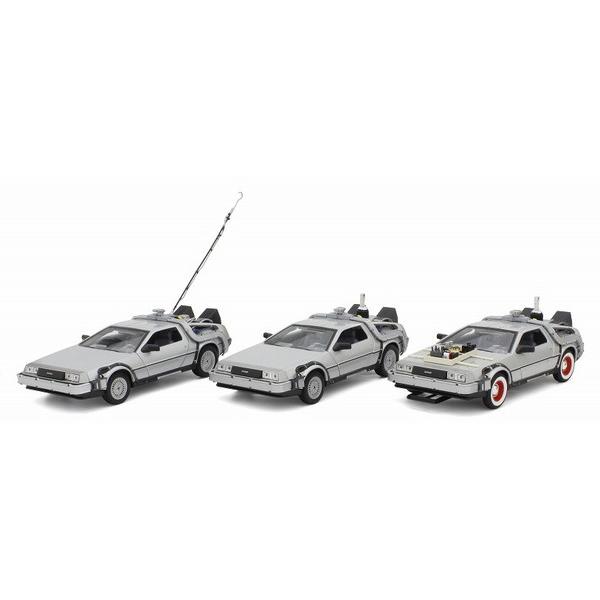 WELLY 1/24 デロリアン DMC-12 バック・トゥ・ザ・フューチャー タイムマシン 3台セ...