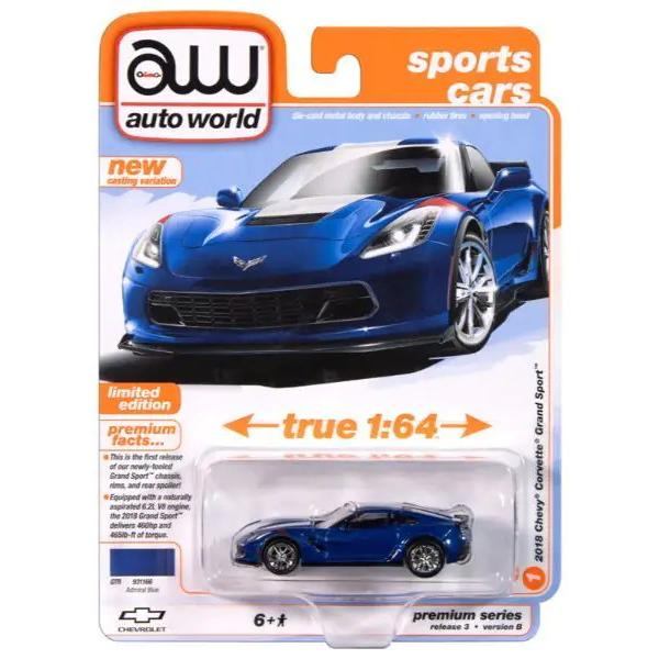 AUTOWORLD 1/64 2018 シェビー コルベット グランドスポーツ アドミラルブルー 完...