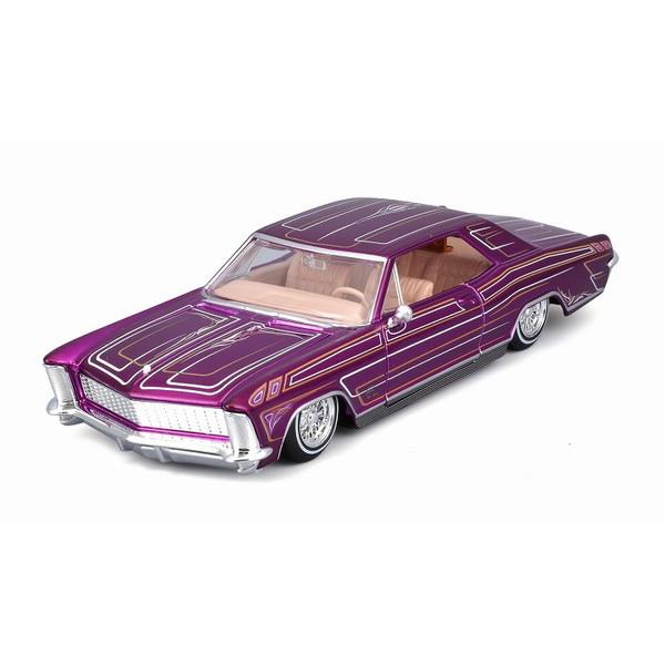 Maisto 1/26 1965 ビュイック リヴィエラ パープル 完成品ダイキャストミニカー MS...