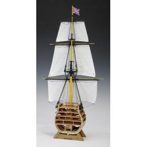 木製帆船模型　1/160　ビクトリー　カットモデル（帆付き）