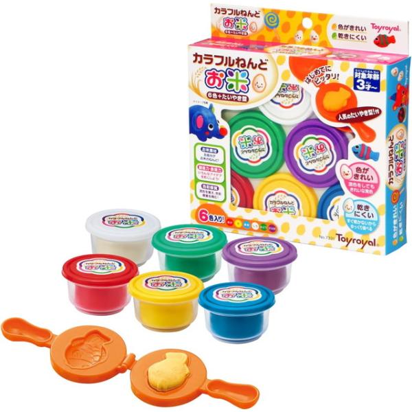 カラフルねんどお米 6色+たいやき型セット (お米ねんどセット ねんど遊び  発色 乾きにくい 子ど...