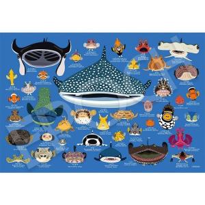 ジグソーパズル 100ラージピース さかなのかお 26×38cm 26-506