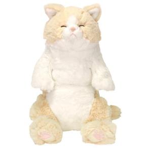 ひざねこ すやすや ぬいぐるみ クリーム 高さ約47cm P-6472