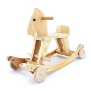 出産祝い　国産　木のおもちゃ　森の車付木馬　W-034　対象年齢1歳から　【ラッピング不可】｜toystadium-woodentoy