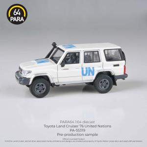 【6月発売予定】　PARA64 1/64 トヨタ ランドクルーザー LC76 2014 United Nations LHD 完成品ダイキャストミニカー PA-55319　送料無料｜toystadiumookawaya