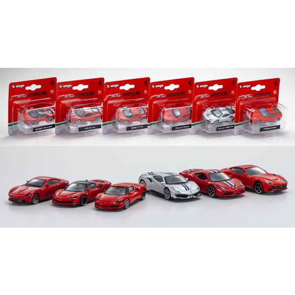 Bburago 1/64 Ferrari ダイキャストミニカー6台セット(各1台)　送料無料