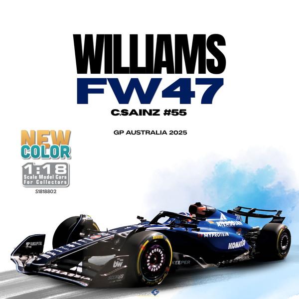 SOLIDO 1/18 ウィリアムズ FW47 オーストラリアGP 2025 #55 C.サインツ ...