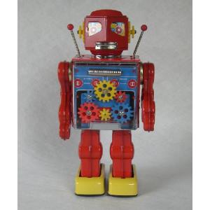 ブリキのおもちゃ　ニューギアロボット　メタルハウス　送料無料｜toystadiumookawaya
