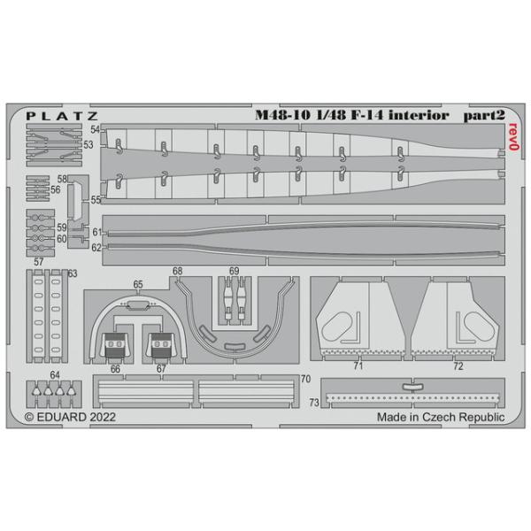 プラッツ 1/48 F-14トムキャット エッチングパーツ コクピット用 M48-10　ネコポス送料...