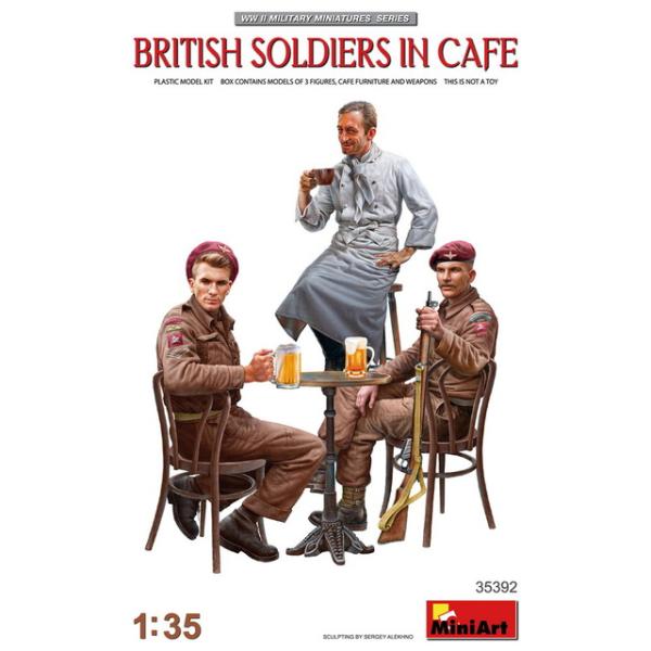 ミニアート 1/35 WW.II カフェでくつろぐイギリス軍兵士 フィギュアセット 3体 プラモデル...