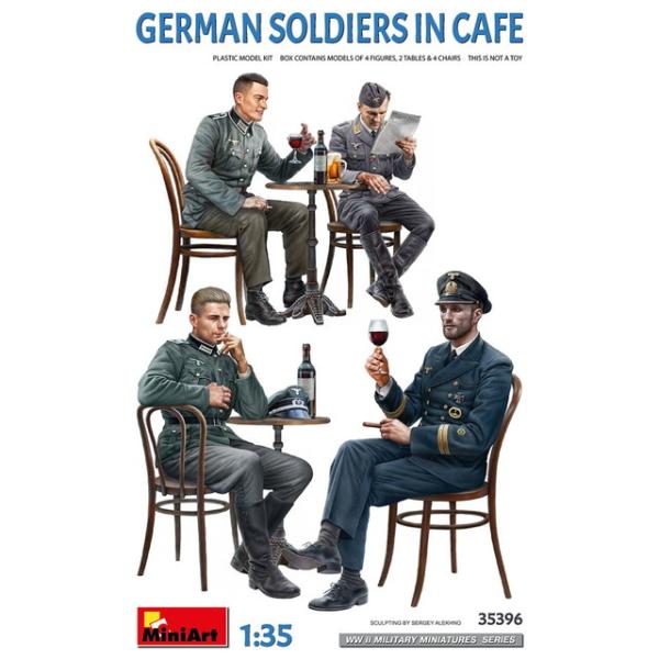 ミニアート 1/35 WW.II カフェでくつろぐドイツ軍兵士 フィギュアセット 4体 プラモデル ...