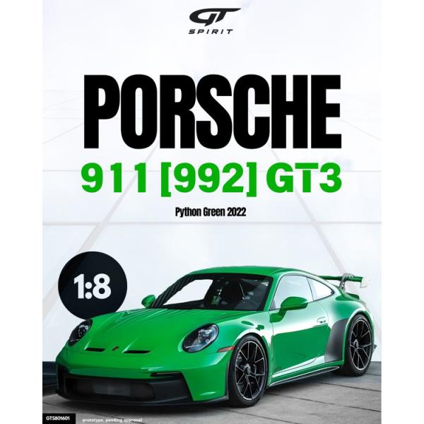 GT SPIRIT 1/8 ポルシェ 911(992) GT3 2022 (グリーン) 完成品ミニカ...