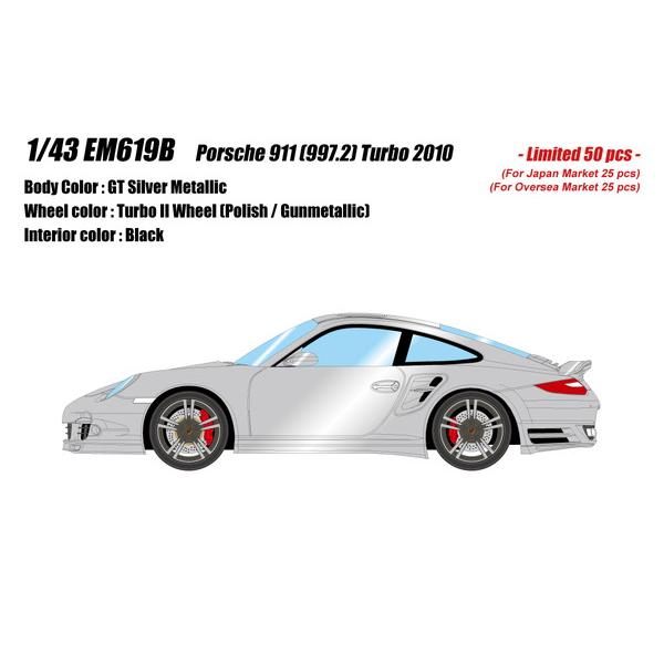 EIDOLON 1/43 ポルシェ 911 (997.2) Turbo 2010 GTシルバーメタリ...