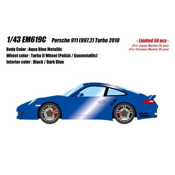 EIDOLON 1/43 ポルシェ 911 (997.2) Turbo 2010 アクアブルーメタリ...