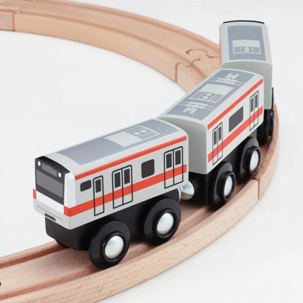 moku TRAIN　Ｅ２３３系 中央線　3両セット　木製玩具 木製おもちゃ 木製レール　送料無料