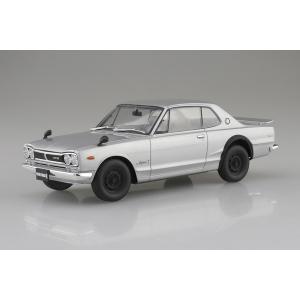 【6月発売予定】　アオシマ 1/24 楽プラ スナップカー No.01-SI KPGC10 スカイラインHT 2000GT-R 1970 シルバー プラモデル　送料無料｜toystadiumookawaya