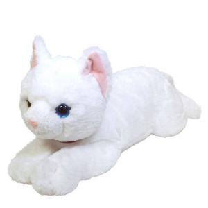 ひざねこ　ホワイト オッドアイ Mサイズ　ぬいぐるみ　全長47cm　送料無料