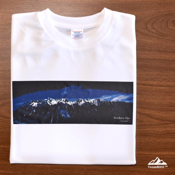 北アルプス 槍ヶ岳 穂高岳 涸沢カール Tシャツ ホワイト ドライ 吸水速乾 山 登山