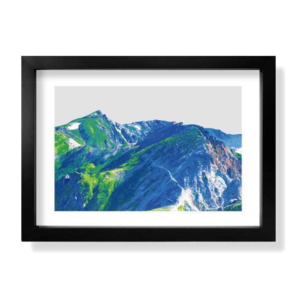 白馬岳 ポスター A4 イラスト 山 登山 アウトドア 額なし