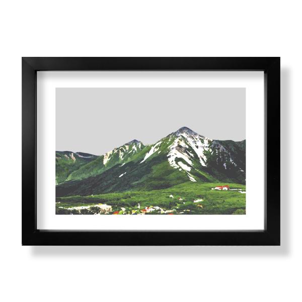 鷲羽岳 ポスター A4 イラスト 山 登山 アウトドア 額なし