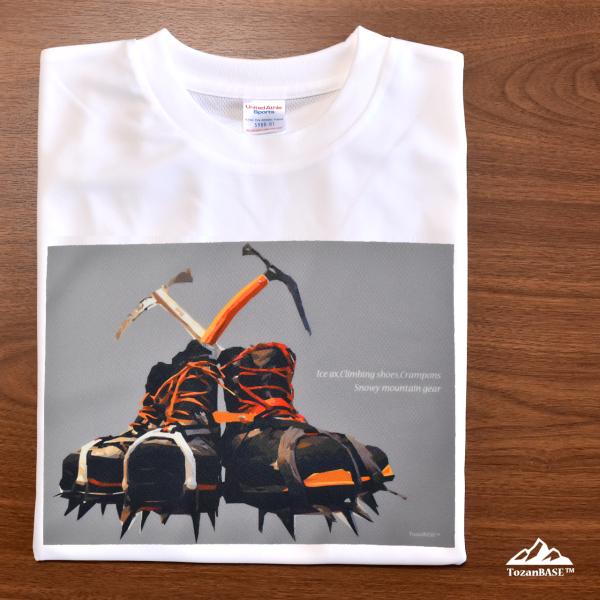 マウンテンギア 登山靴 アイゼン ピッケル Tシャツ ホワイト ドライ 吸水速乾 山 登山