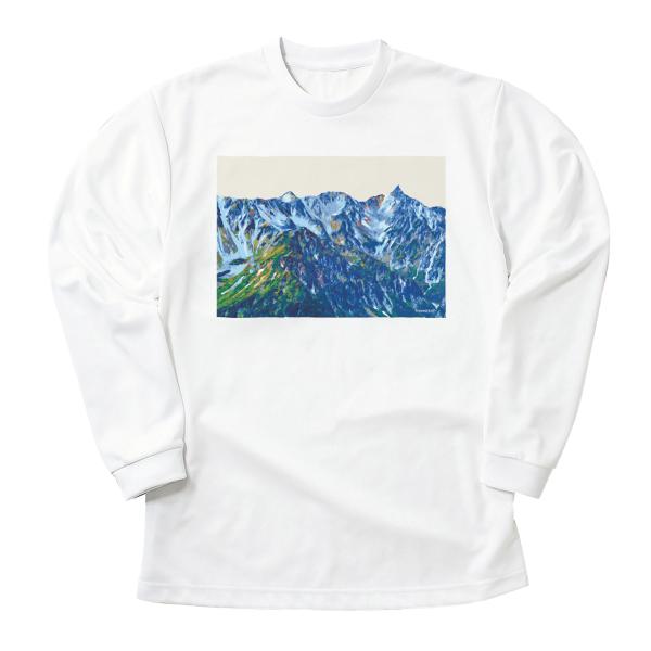 蝶が岳 長袖Tシャツ ホワイト ドライ 吸水速乾 山 登山