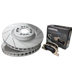 フロント用 スリット12本加工ディスクローター DIXCEL製Sタイプ ブレーキパッドセット 三菱 ...