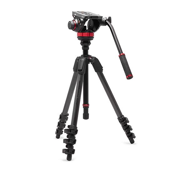 Manfrotto MVH502AHビデオ雲台+055カーボンビデオ三脚4段 MVK502055CX...