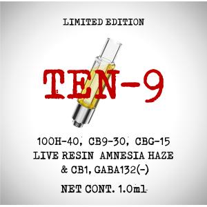 【機能性テルペン配合】"TEN-9" 85% Amnesia Haze ライブレジンテルペン フルガラス製510　Live Resin CB1 GABA132(-)　レセプターテルペン｜tpcreate