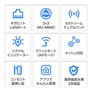 無線中継器 殿堂級1750Mbps無線LAN中...の詳細画像2