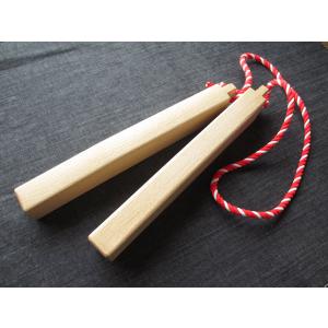 拍子木 樫材 1尺2寸5分(約38cm) お祭り/夜回り/芝居の鳴り物などに