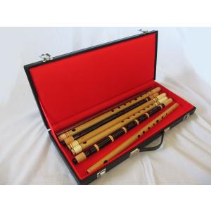 横笛ケース 篠笛(しの笛) ソフトケース ショルダー付 2色 ブラック