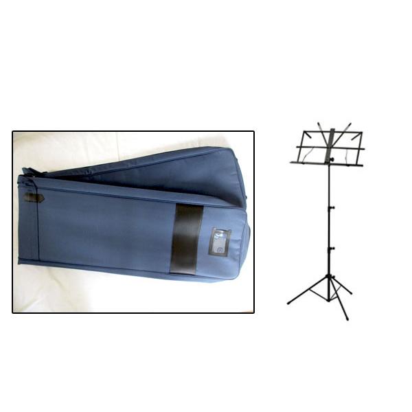 13絃用 琴ケース(お琴ケース/お琴バッグ/箏袋) 丈夫な600D生地 クッション入 紺色+スチール...