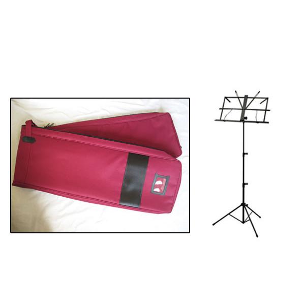 13絃用 琴ケース(お琴ケース/お琴バッグ/箏袋) 丈夫な600D生地 クッション入 エンジ色+スチ...