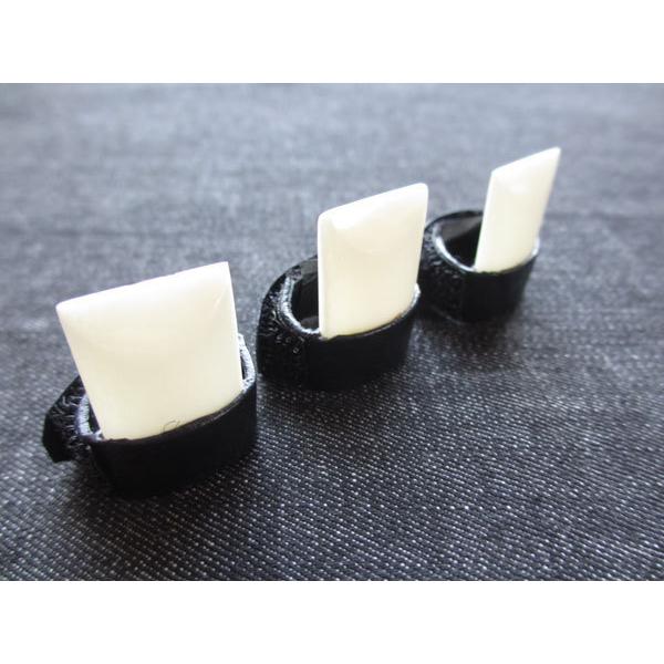 生田流 プラスチック琴爪 中+マジックテープ式爪輪セット 小中学生用  練習・入門用 3個1組　輪の...