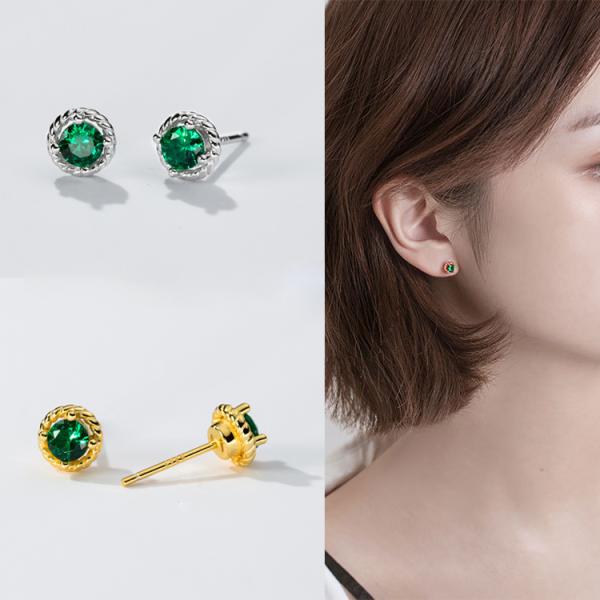 ピアス 18金 小さめ アレルギー対応 レデイース 1粒 一粒 エメラルド 透かし 仕事 プレゼント