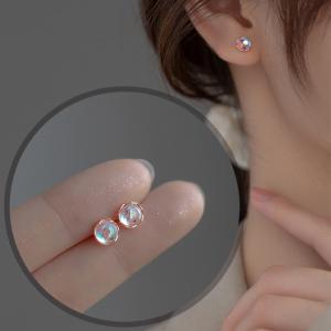 ピアス レディース 18K 金属アレルギー対応 小さめ シルバー925 ピンクゴールド オーロラ 雫 ドロップ 水滴 しずく 仕事 プレゼント オフィス